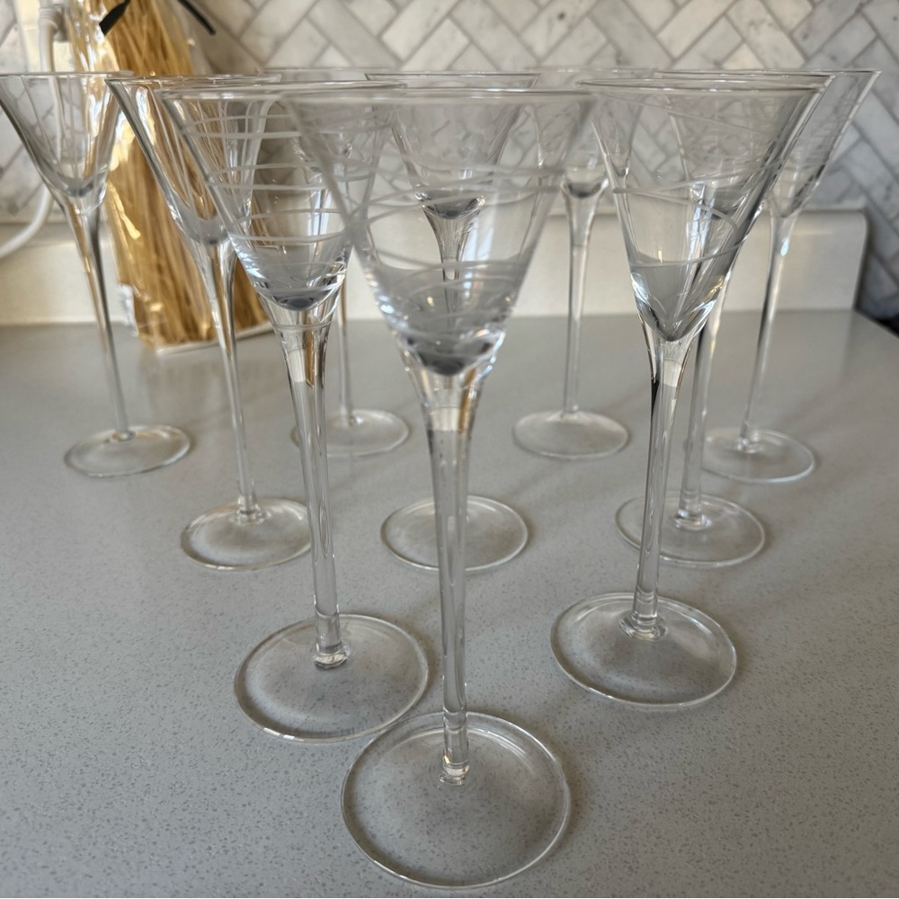 Elegant Clear Glass Martini Set